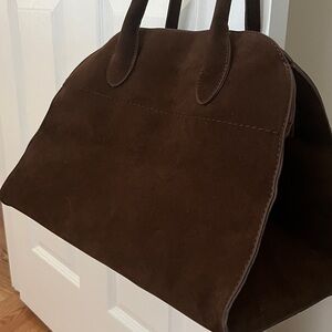 Brown Faux Suede Handbag